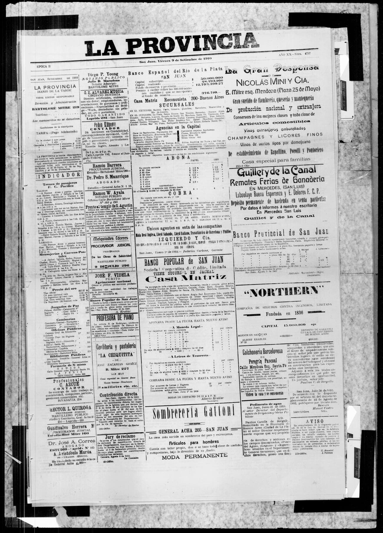 Portada · 9 de Septiembre de 1910
