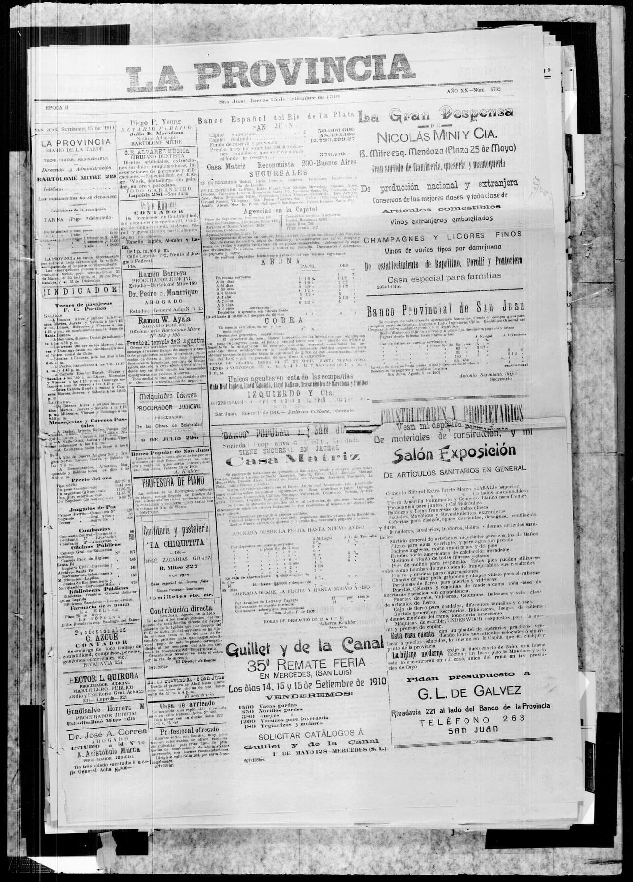 Portada · 15 de Septiembre de 1910