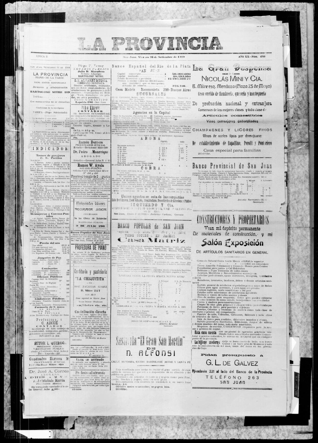 Portada · 16 de Septiembre de 1910