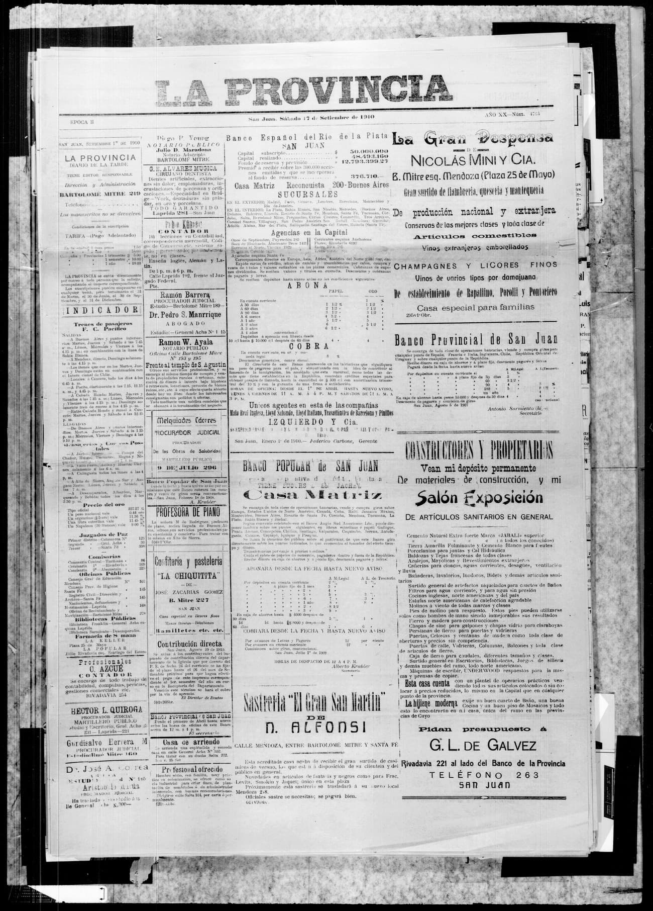 Portada · 17 de Septiembre de 1910