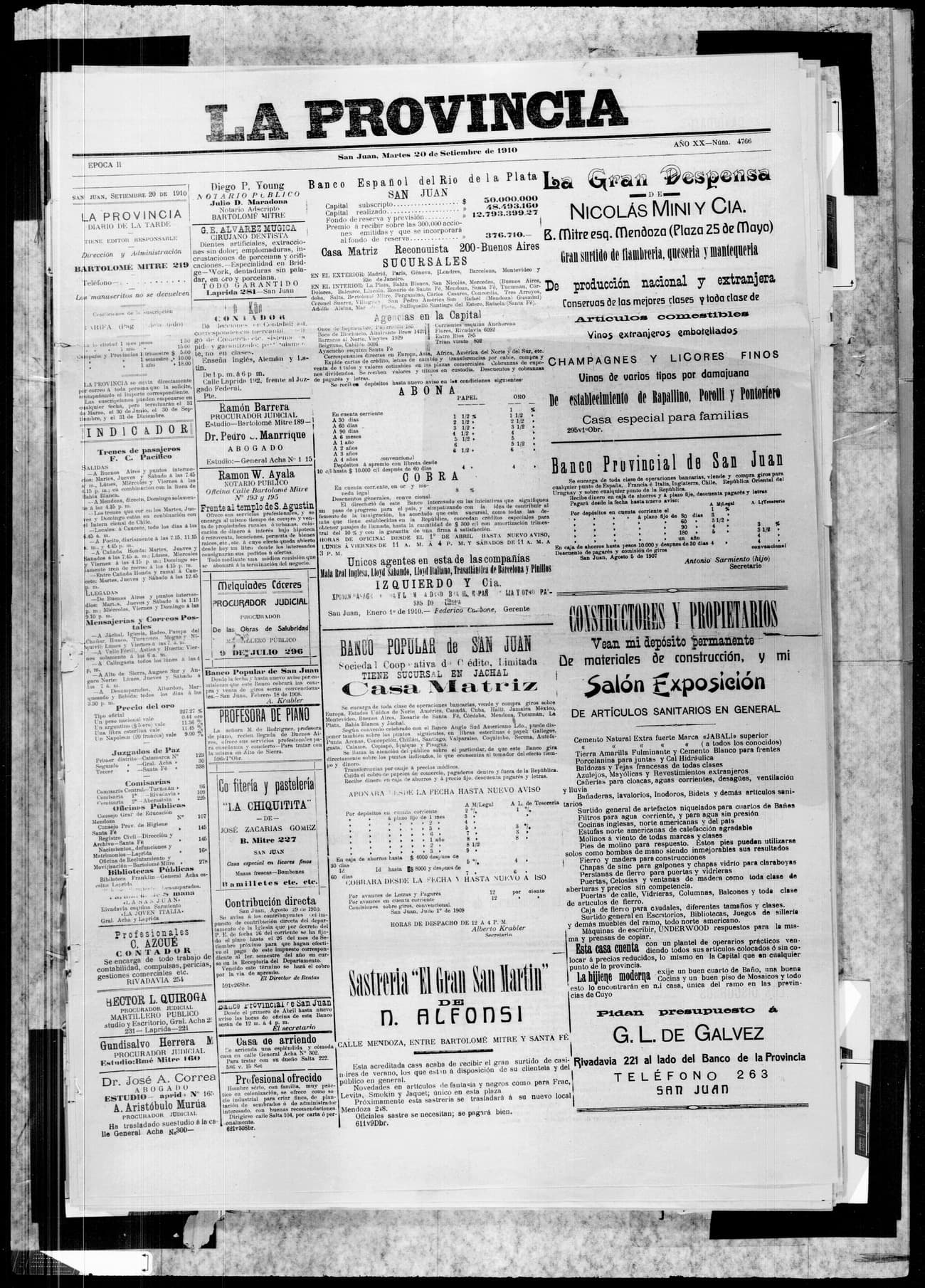 Portada · 20 de Septiembre de 1910