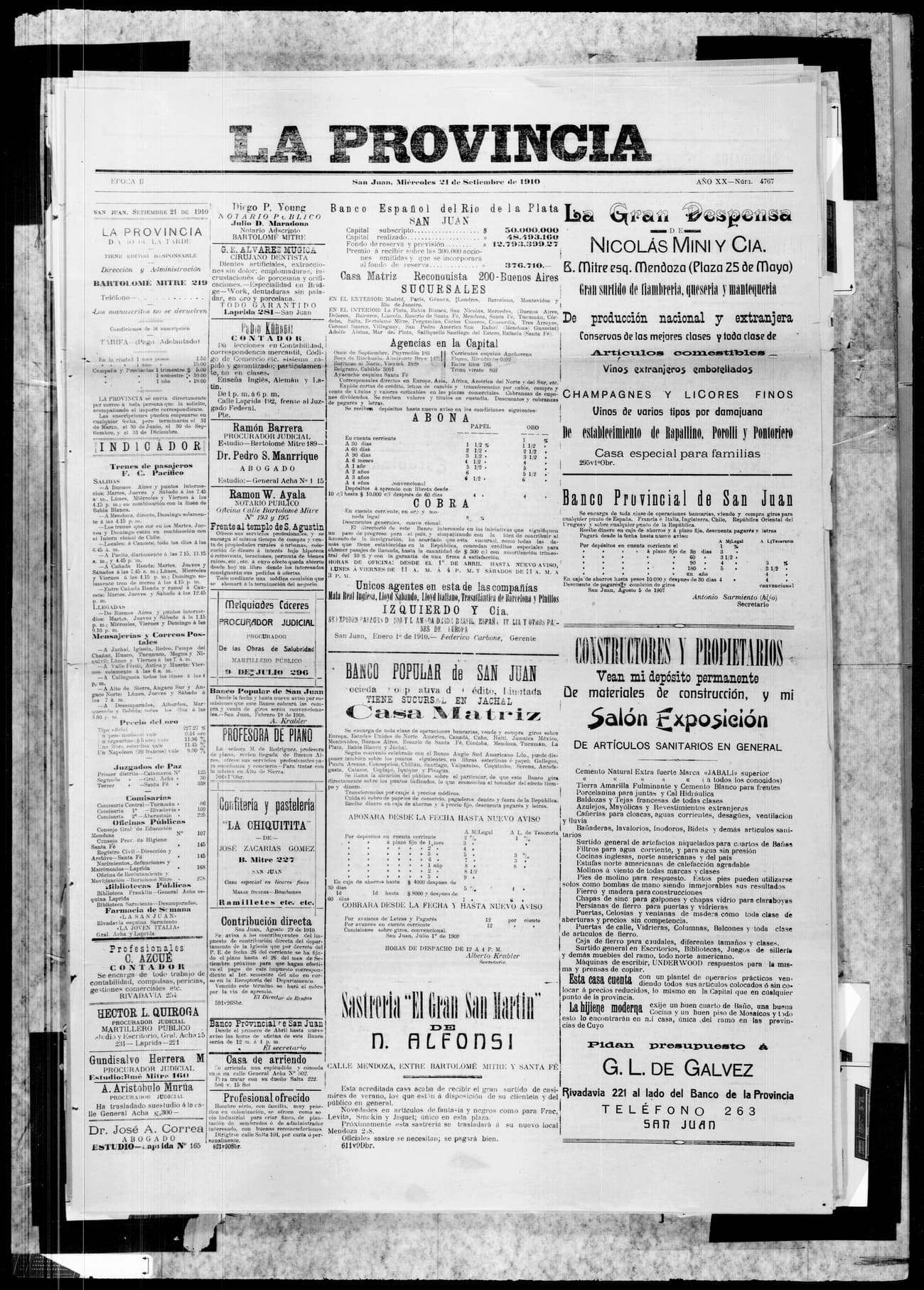 Portada · 21 de Septiembre de 1910