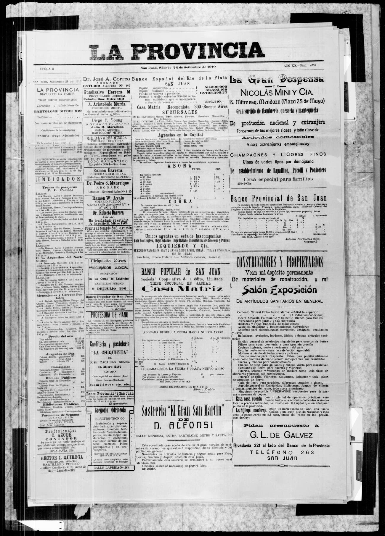 Portada · 24 de Septiembre de 1910