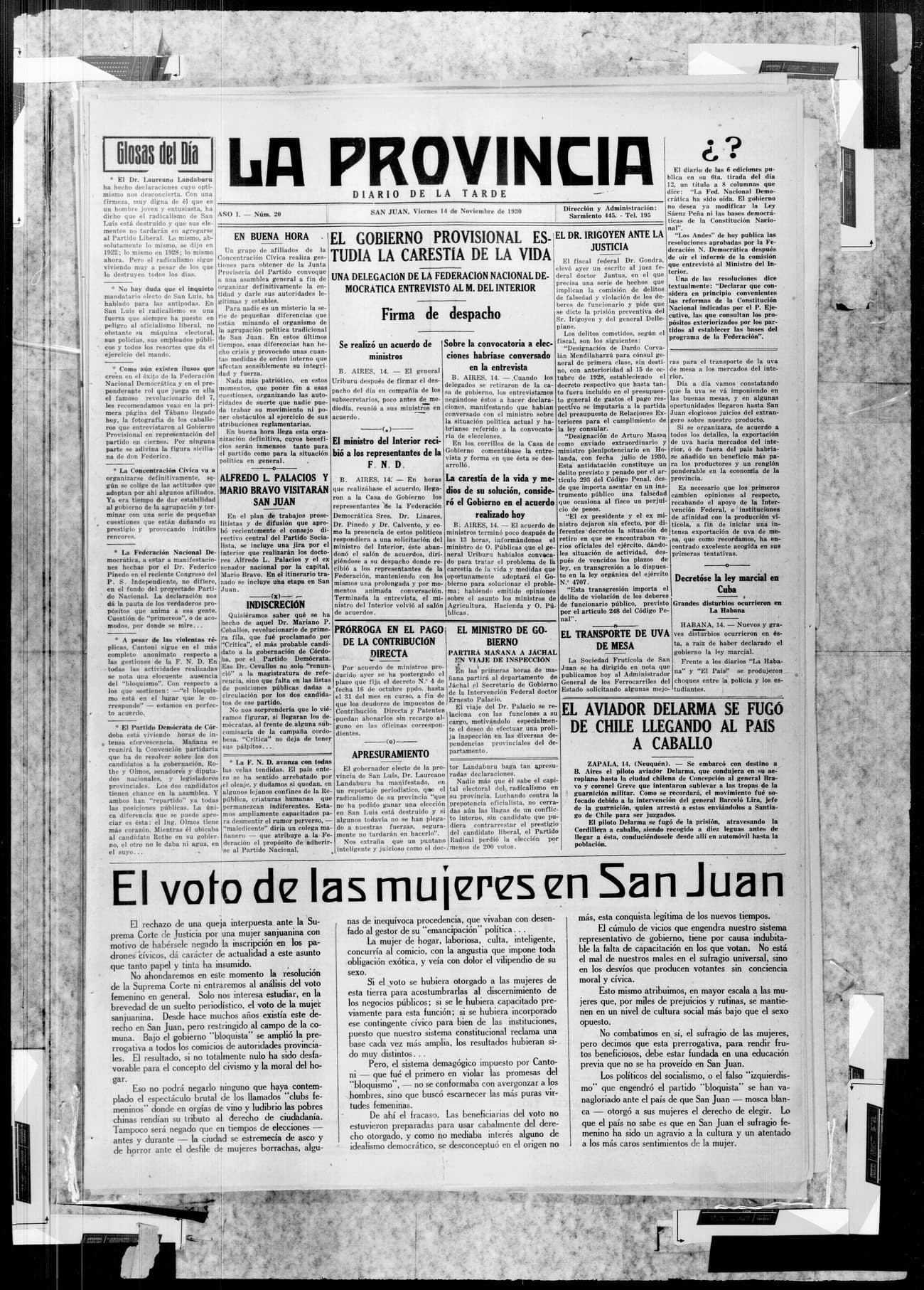 Portada · 14 de Noviembre de 1930
