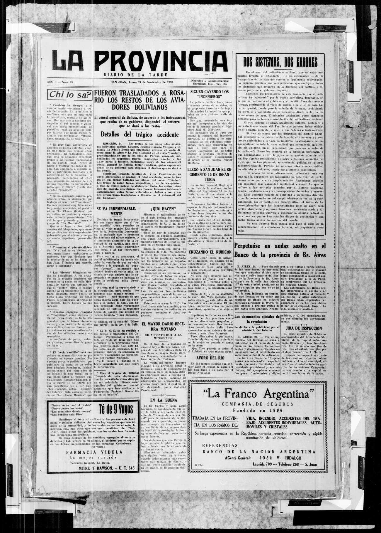 Portada · 24 de Noviembre de 1930