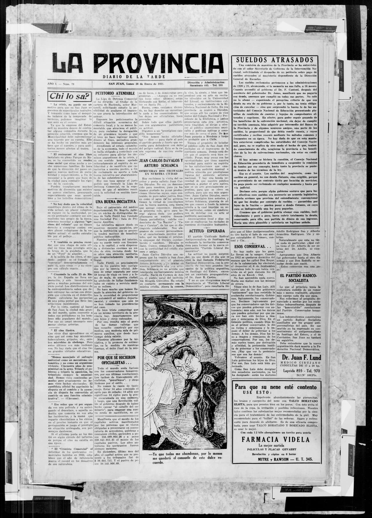Portada · 26 de Enero de 1931
