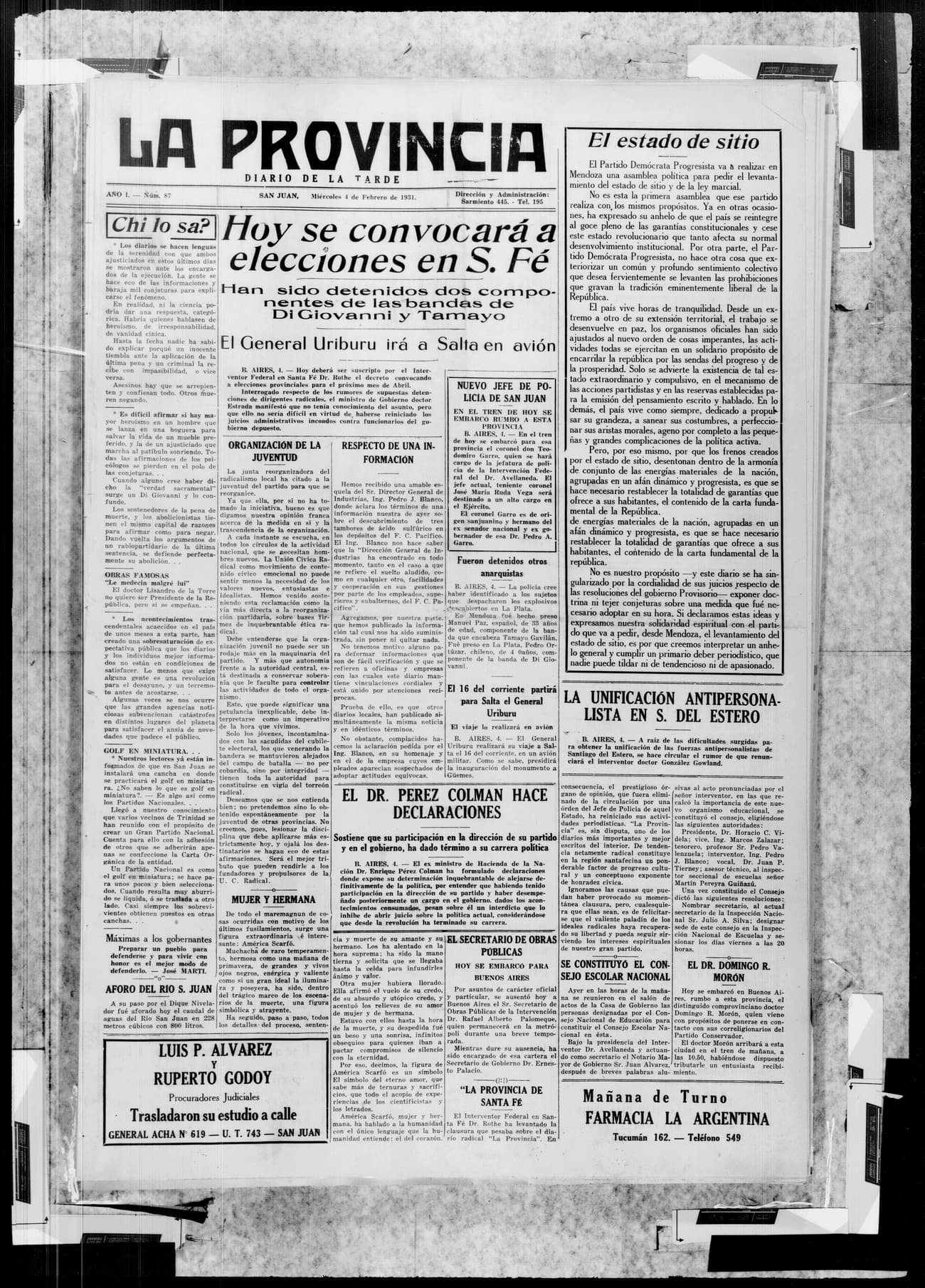 Portada · 4 de Febrero de 1931