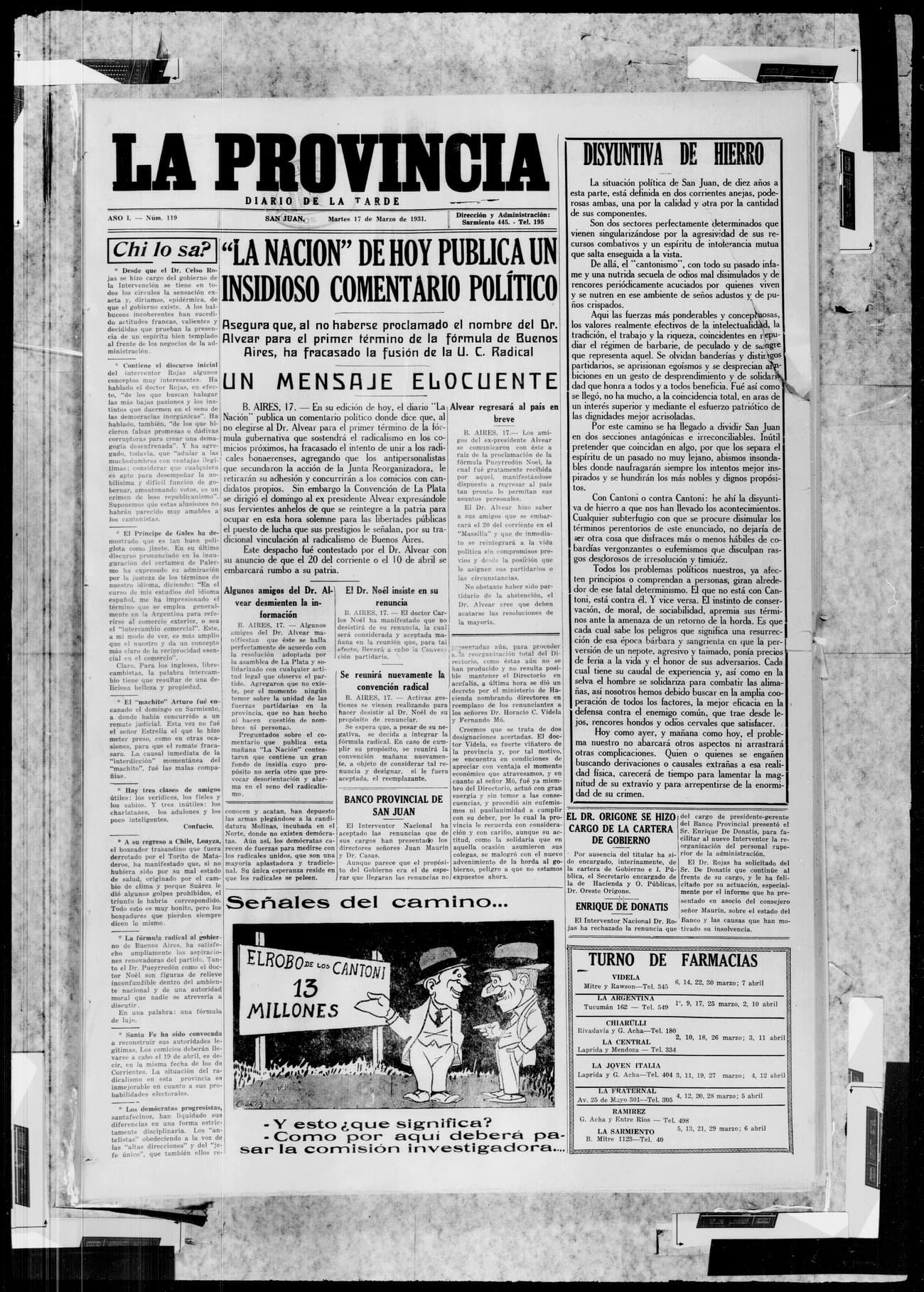 Portada · 17 de Marzo de 1931