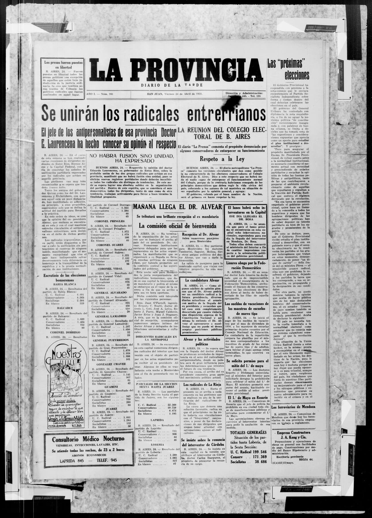 Portada · 24 de Abril de 1931