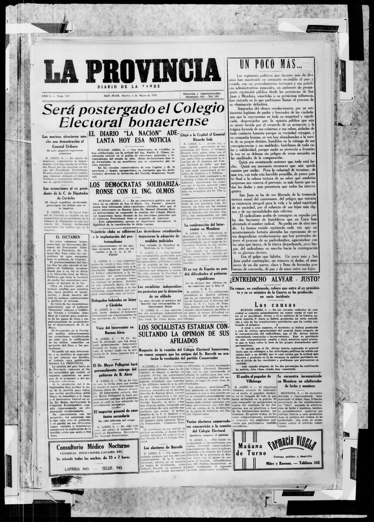 Portada · 5 de Mayo de 1931