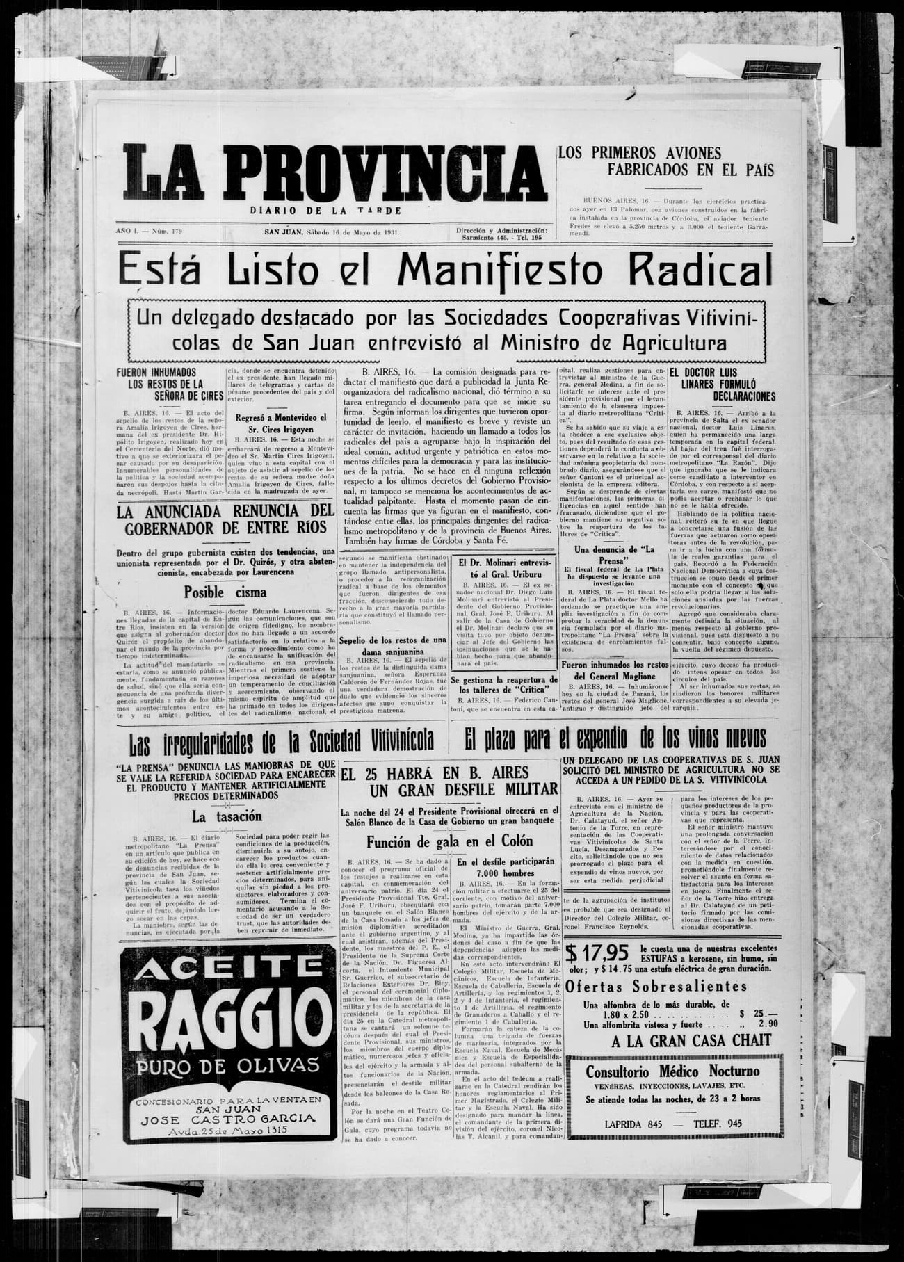 Portada · 16 de Mayo de 1931