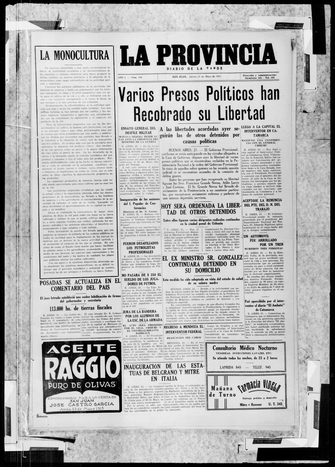 Portada · 21 de Mayo de 1931