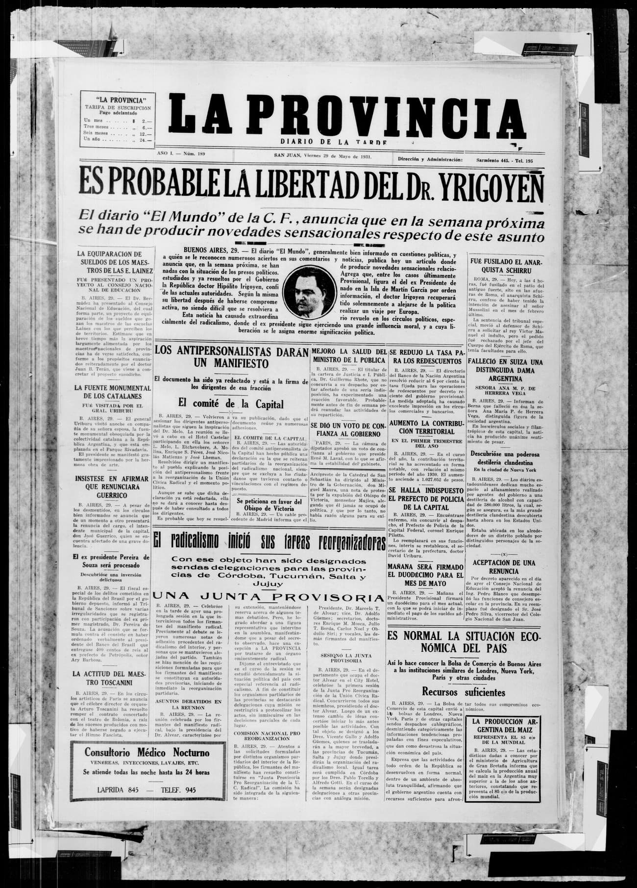 Portada · 29 de Mayo de 1931