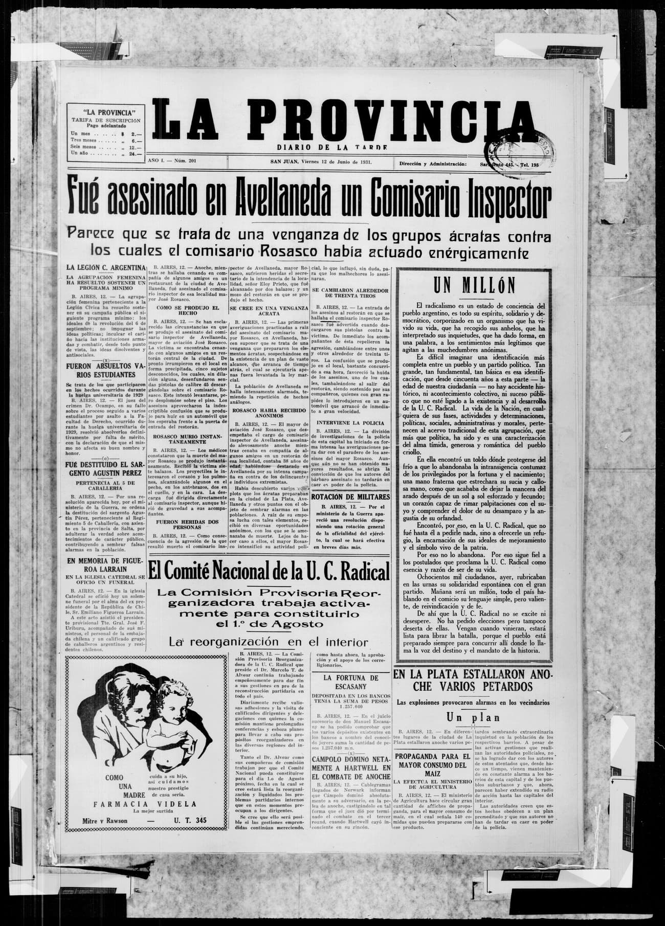 Portada · 12 de Junio de 1931