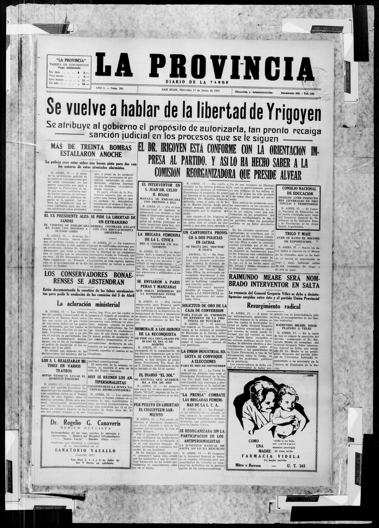Portada · 17 de Junio de 1931