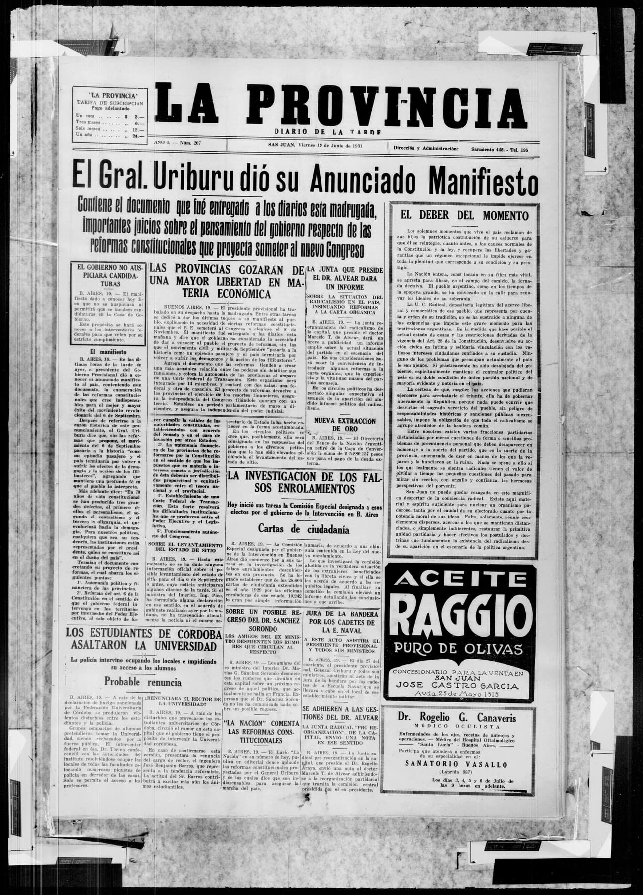 Portada · 19 de Junio de 1931