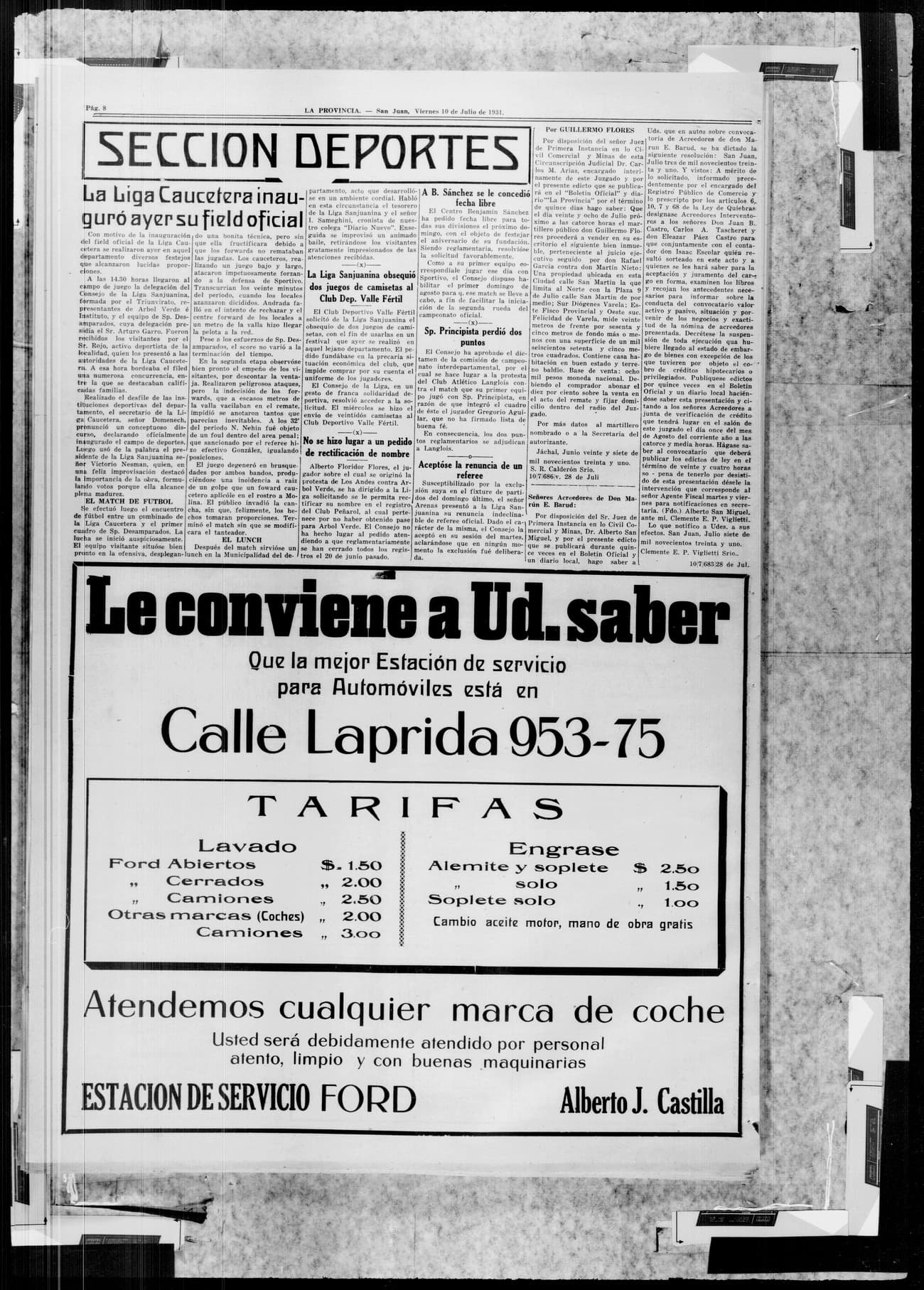 Portada · 13 de Julio de 1931