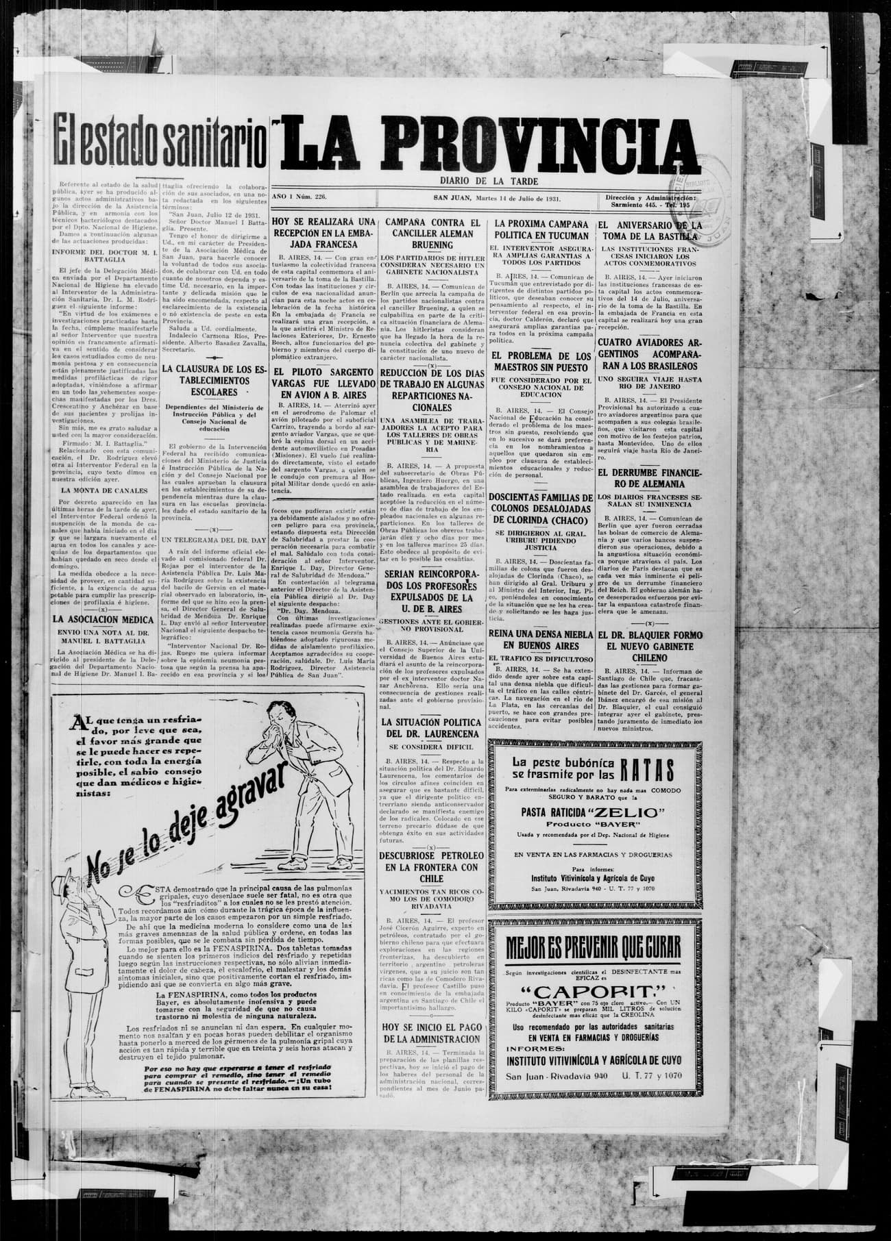 Portada · 14 de Julio de 1931