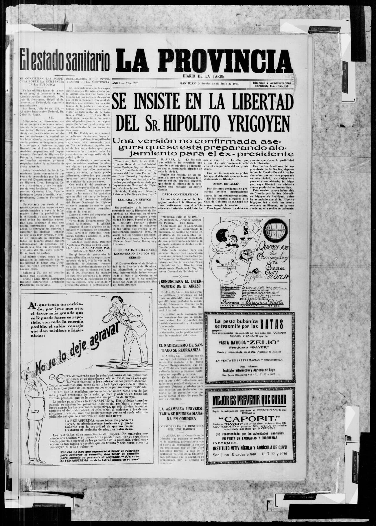 Portada · 15 de Julio de 1931