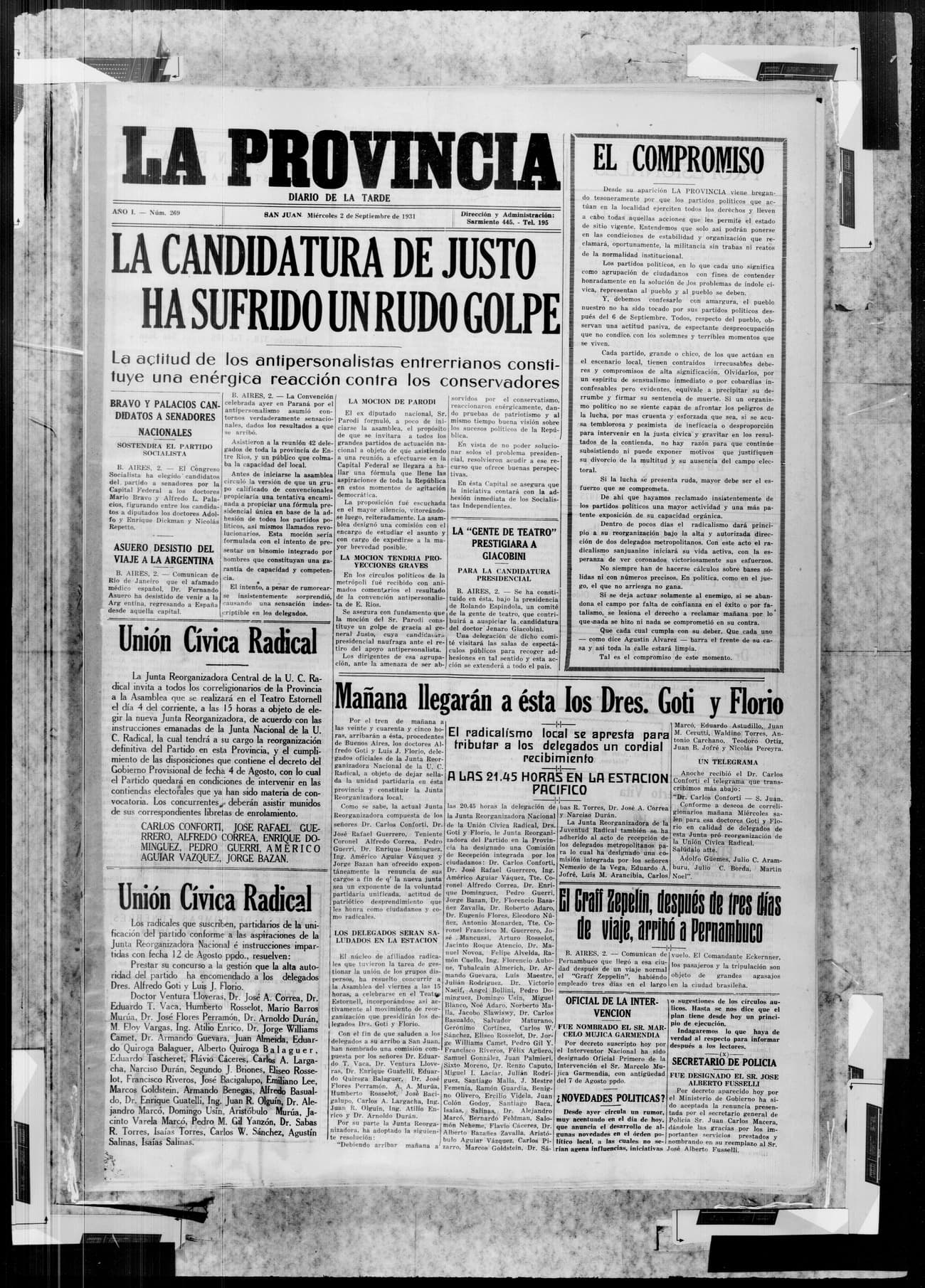Portada · 2 de Septiembre de 1931