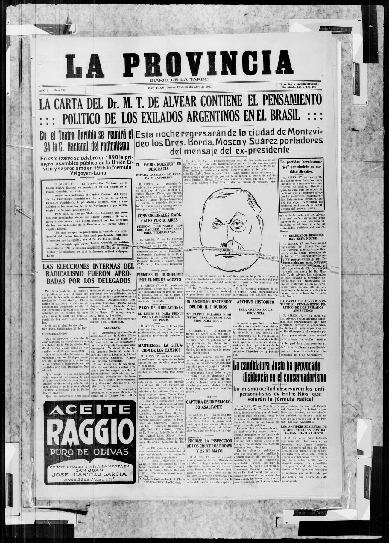 Portada · 17 de Septiembre de 1931