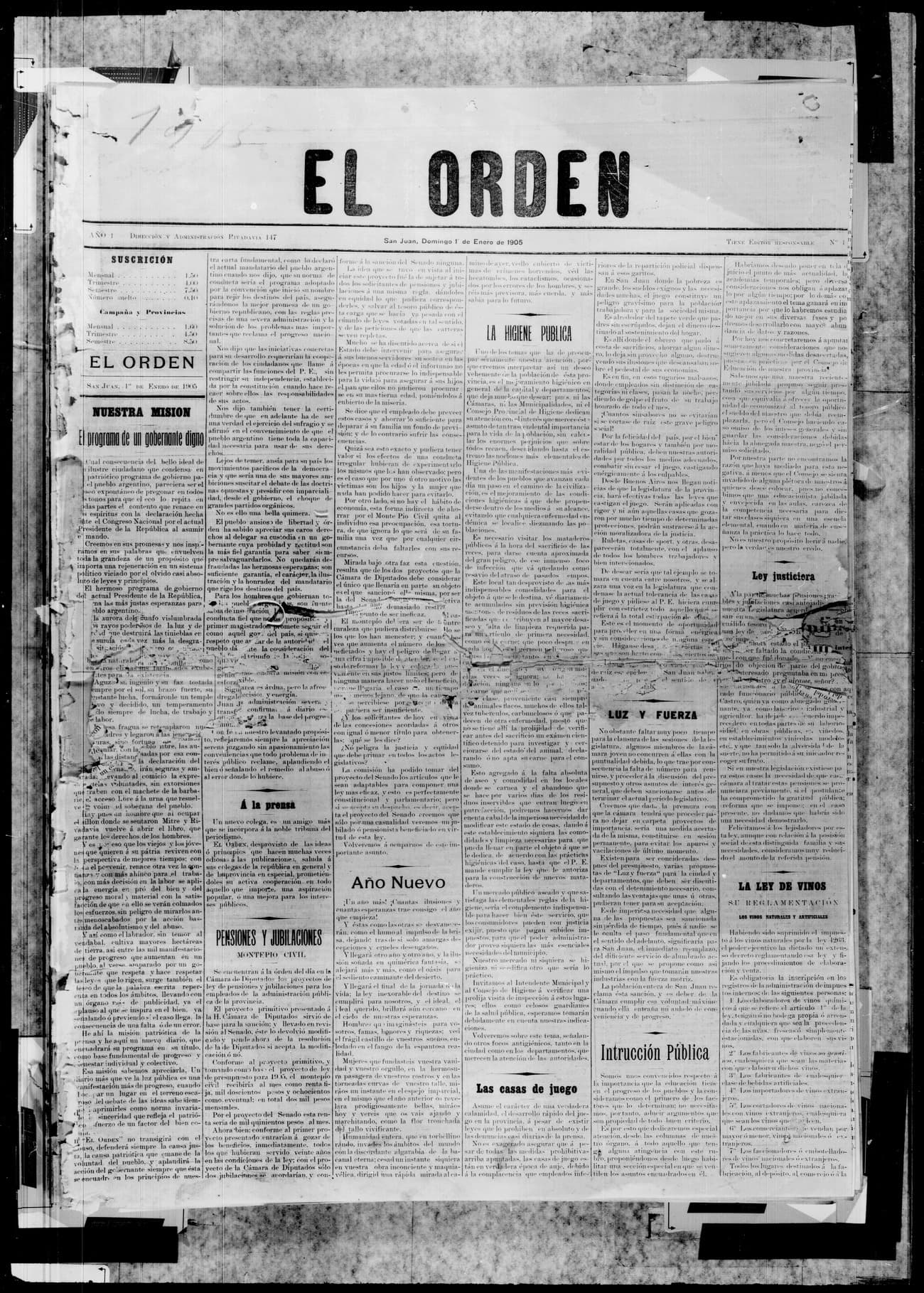 Portada · 1 de Enero de 1905