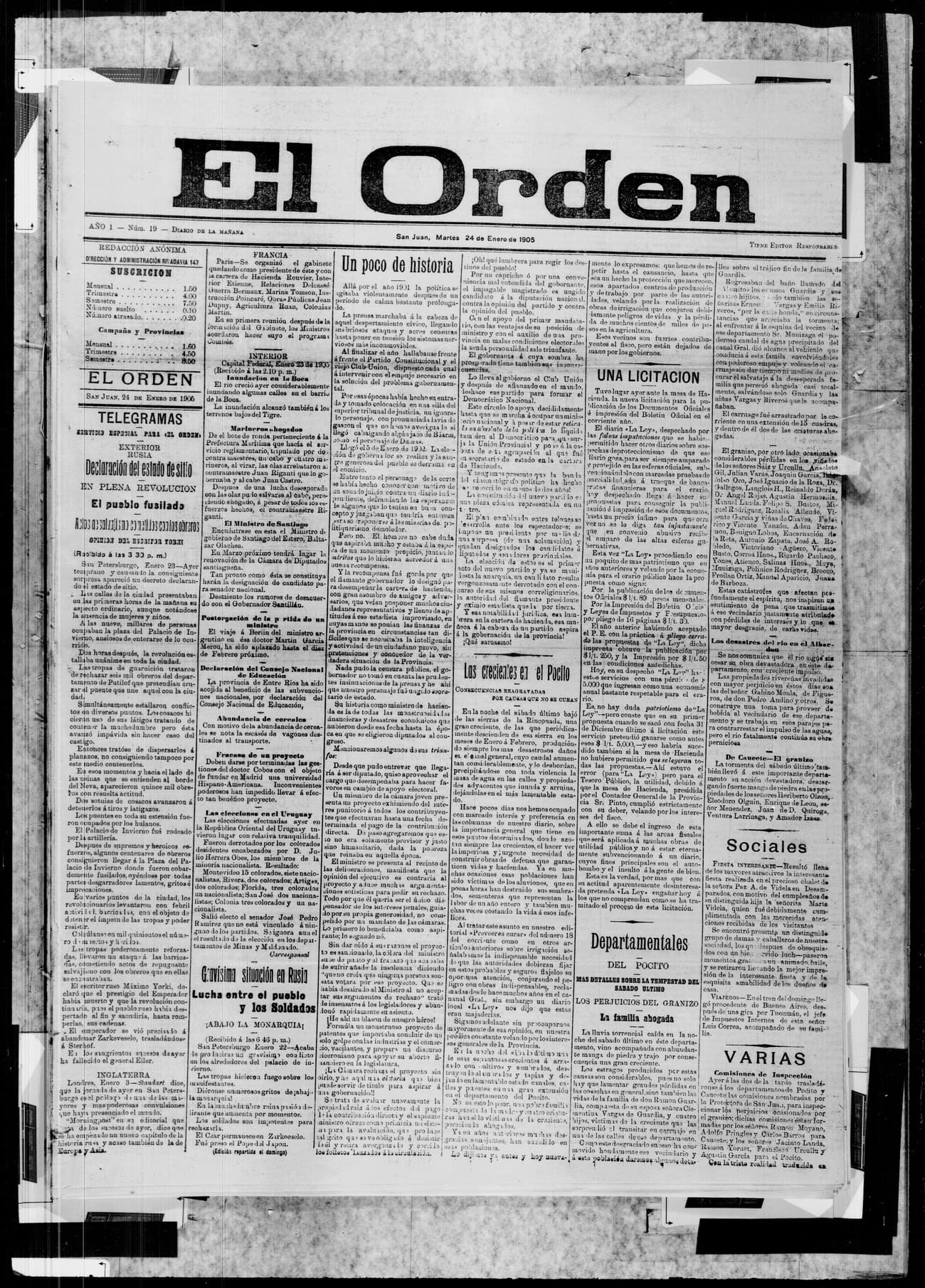 Portada · 24 de Enero de 1905