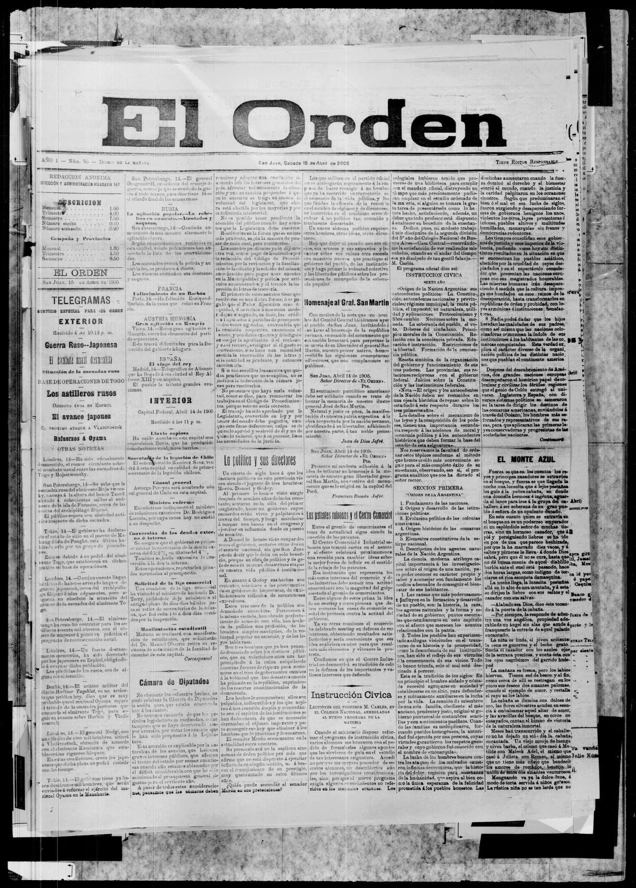 Portada · 15 de Abril de 1905
