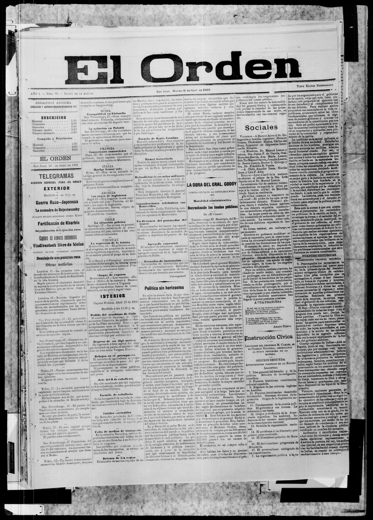 Portada · 18 de Abril de 1905