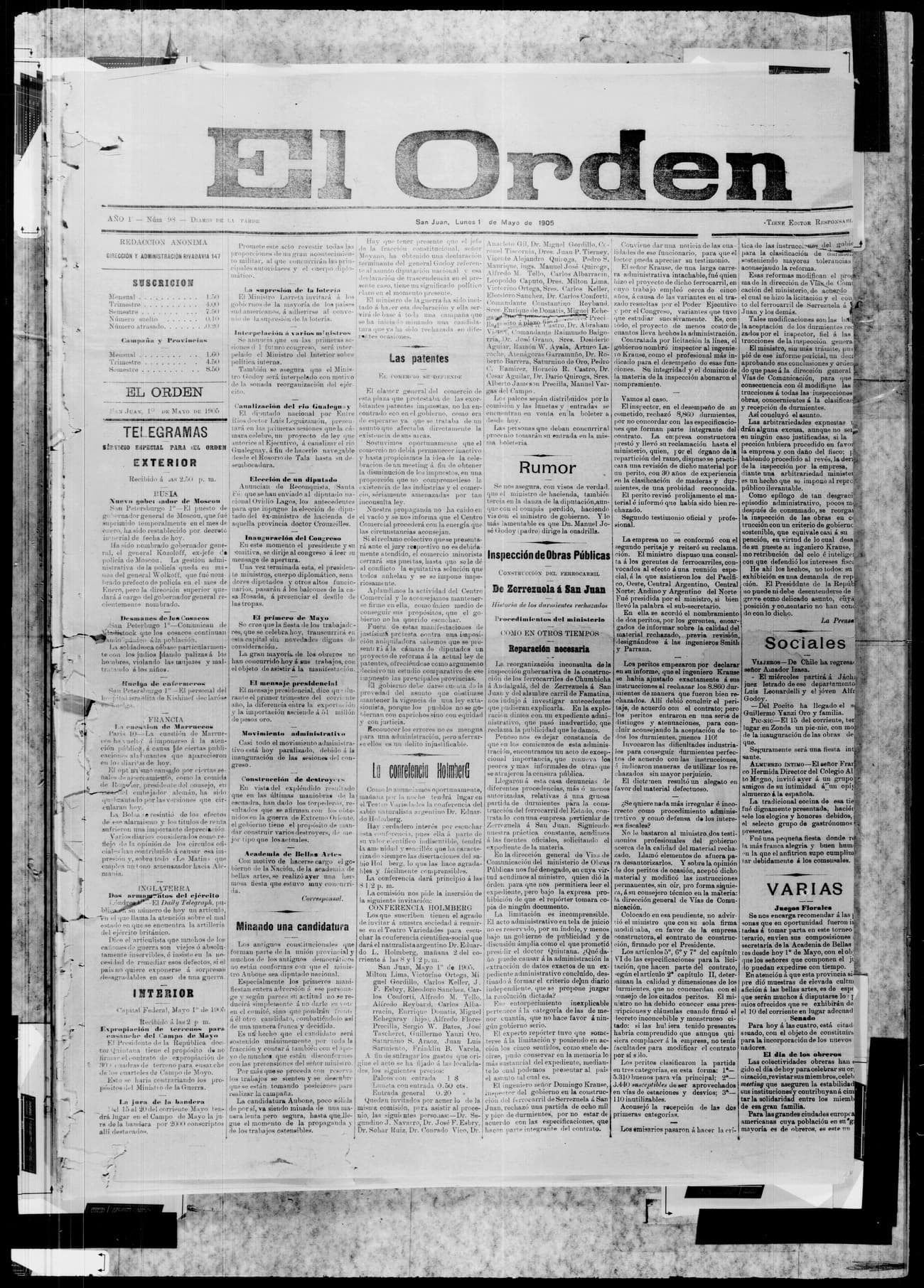 Portada · 1 de Mayo de 1905