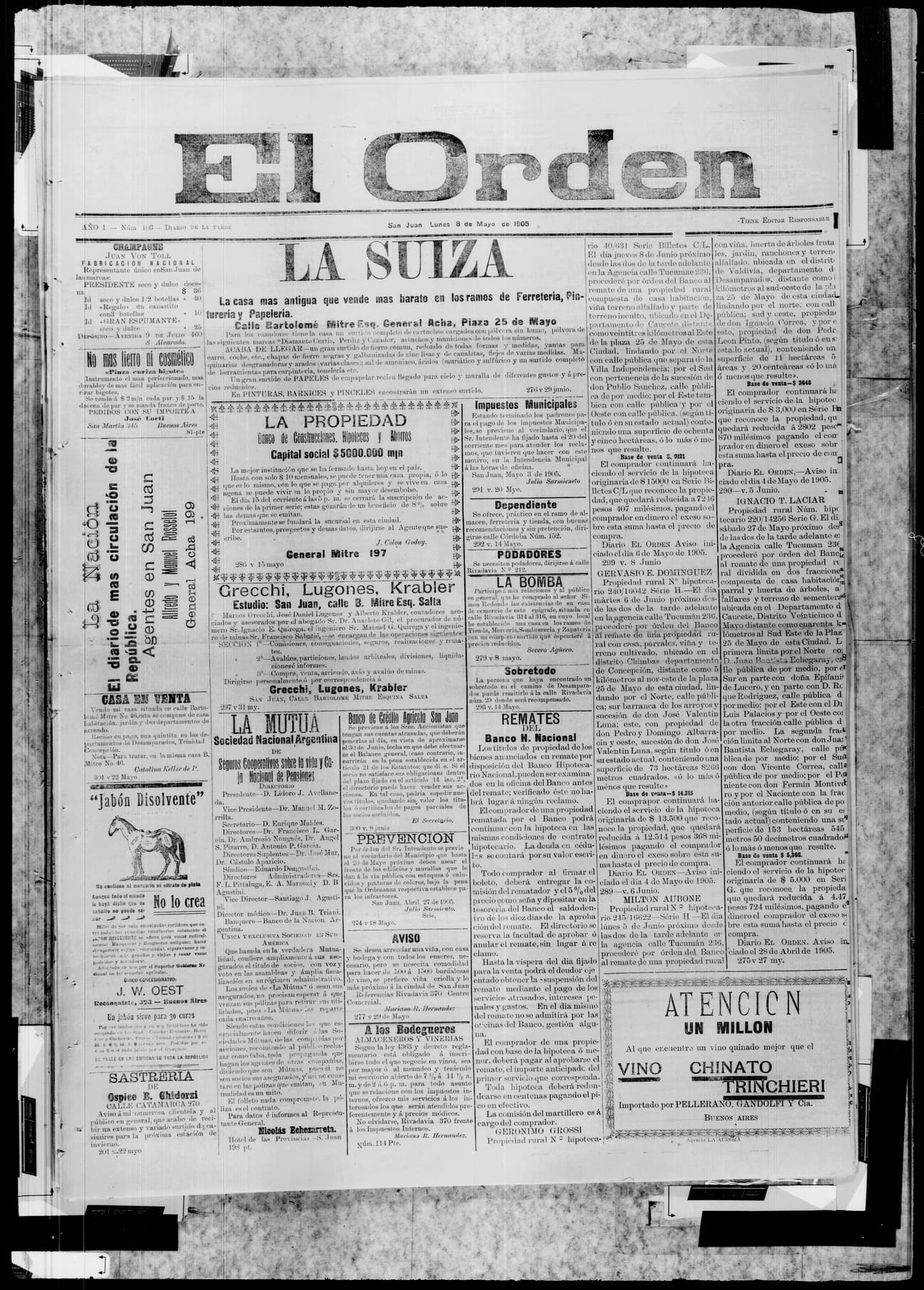 Portada · 8 de Mayo de 1905
