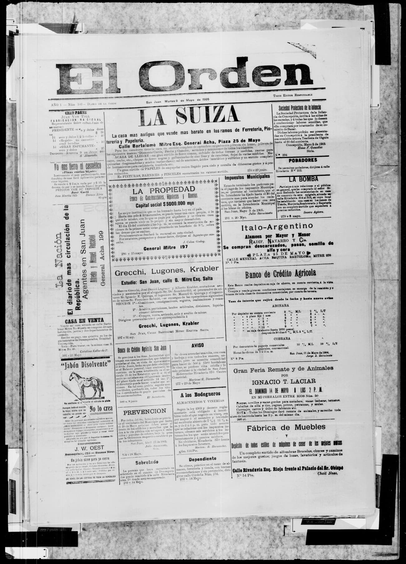 Portada · 9 de Mayo de 1905