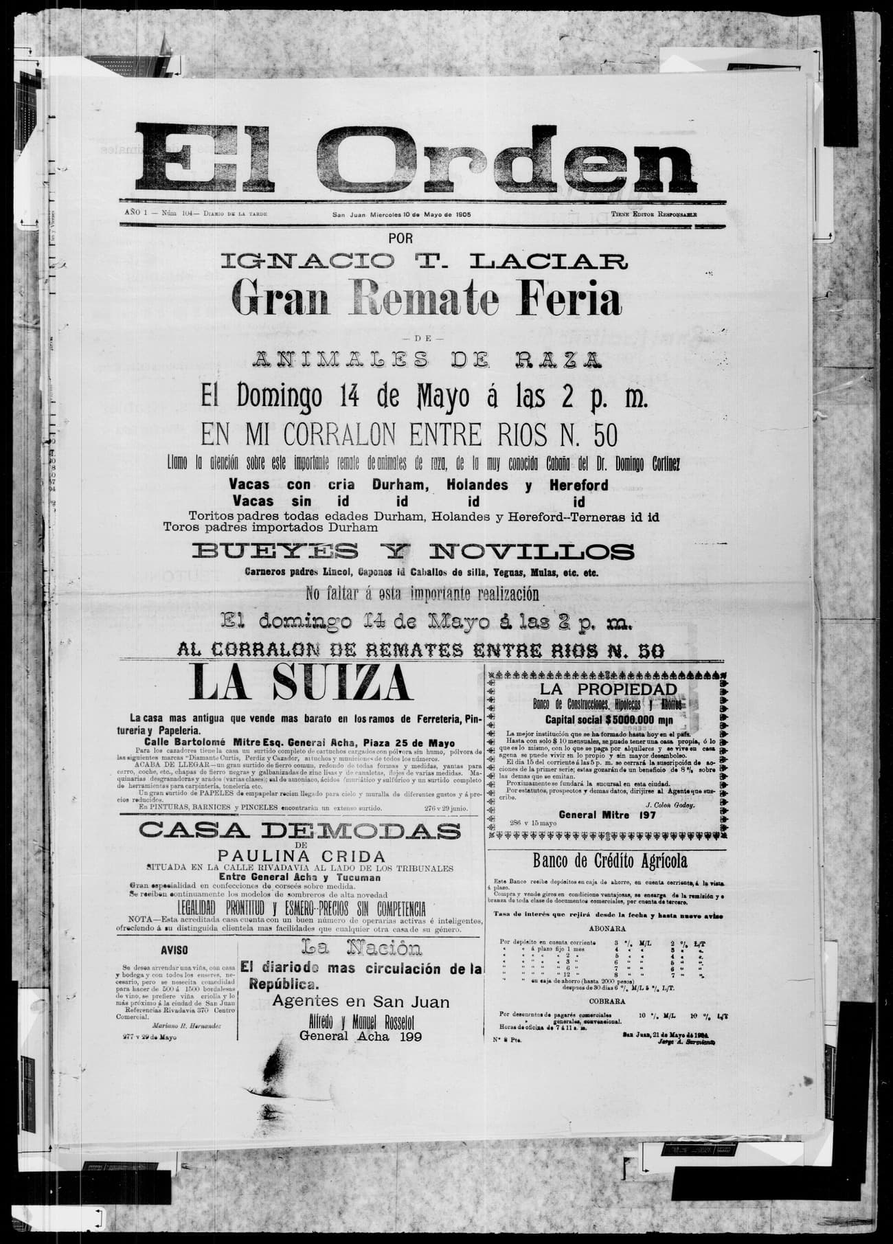 Portada · 10 de Mayo de 1905