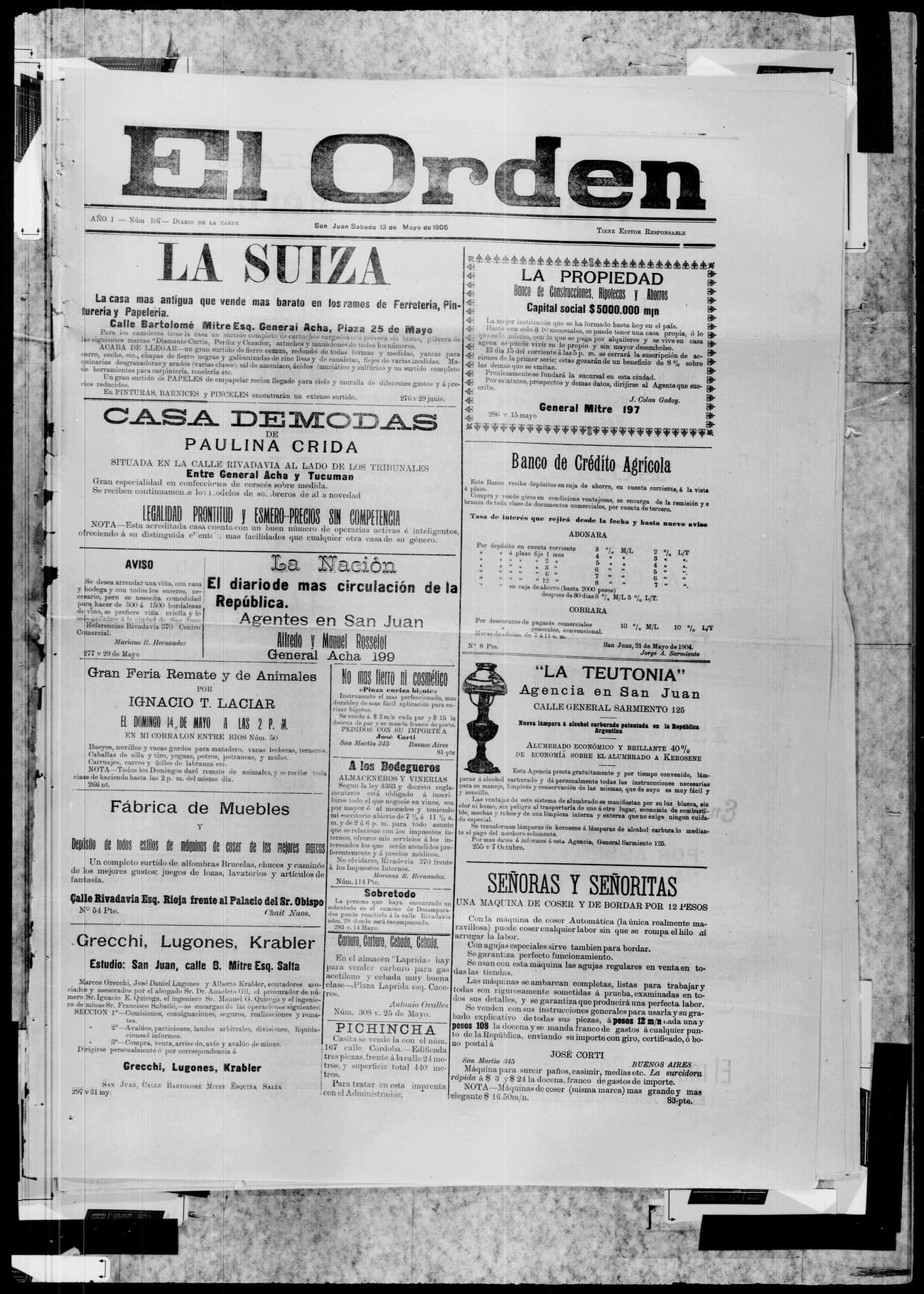 Portada · 13 de Mayo de 1905