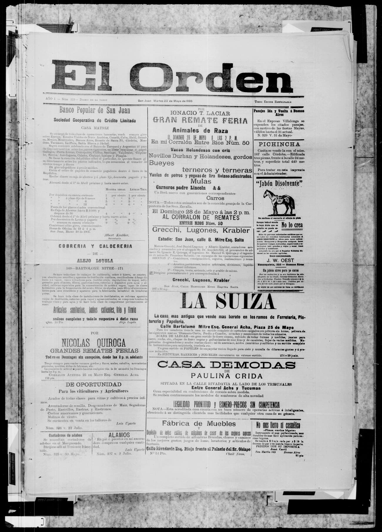 Portada · 23 de Mayo de 1905