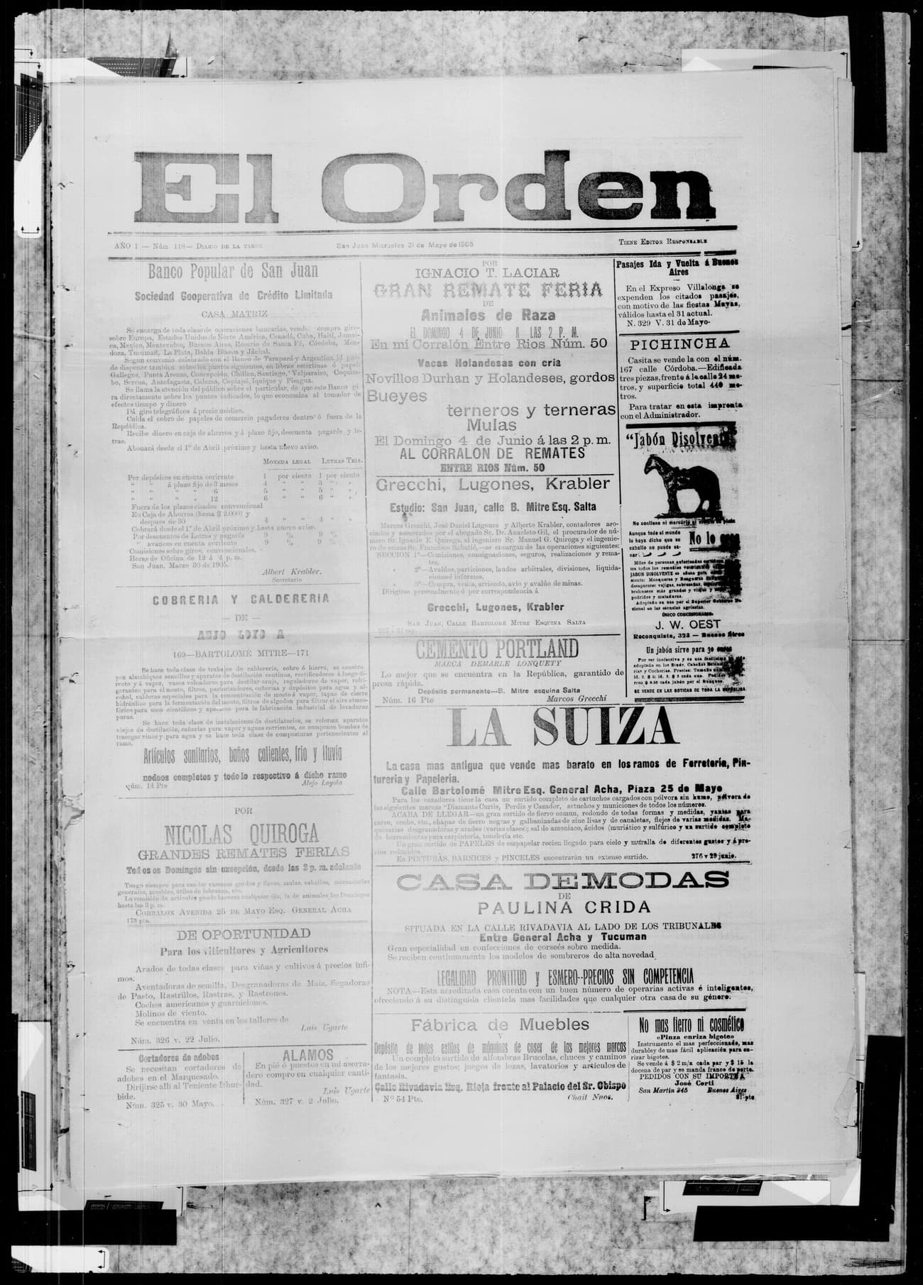 Portada · 31 de Mayo de 1905