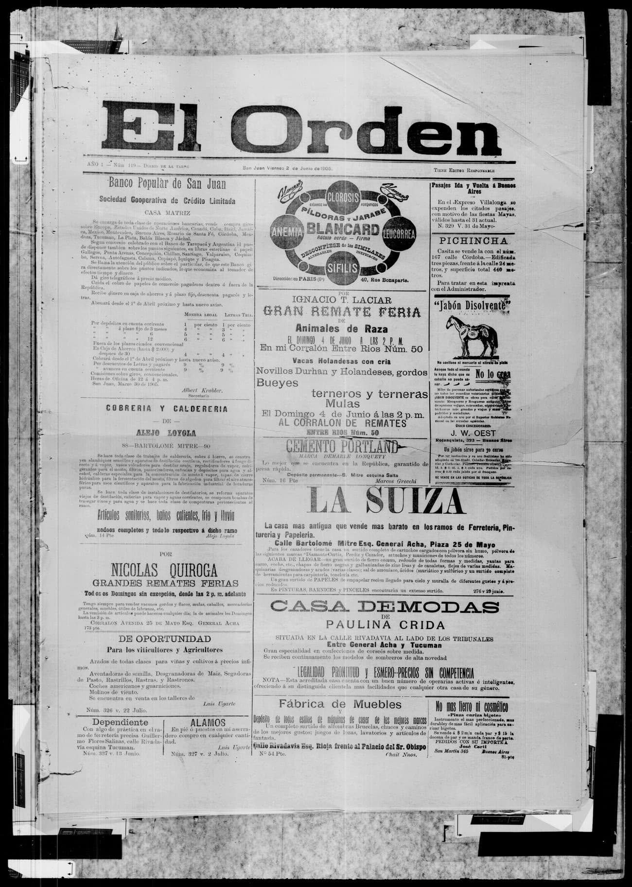 Portada · 2 de Junio de 1905