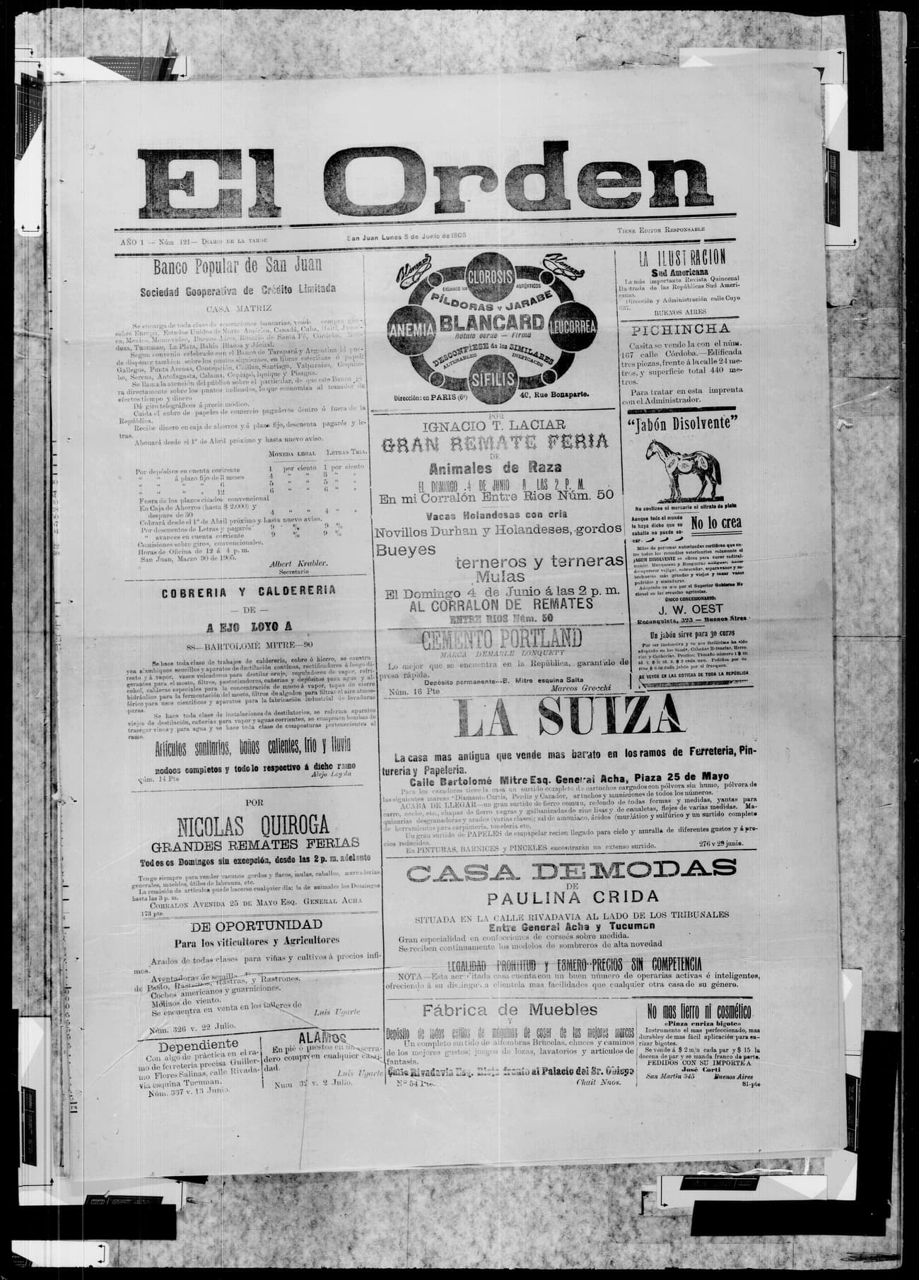 Portada · 5 de Junio de 1905