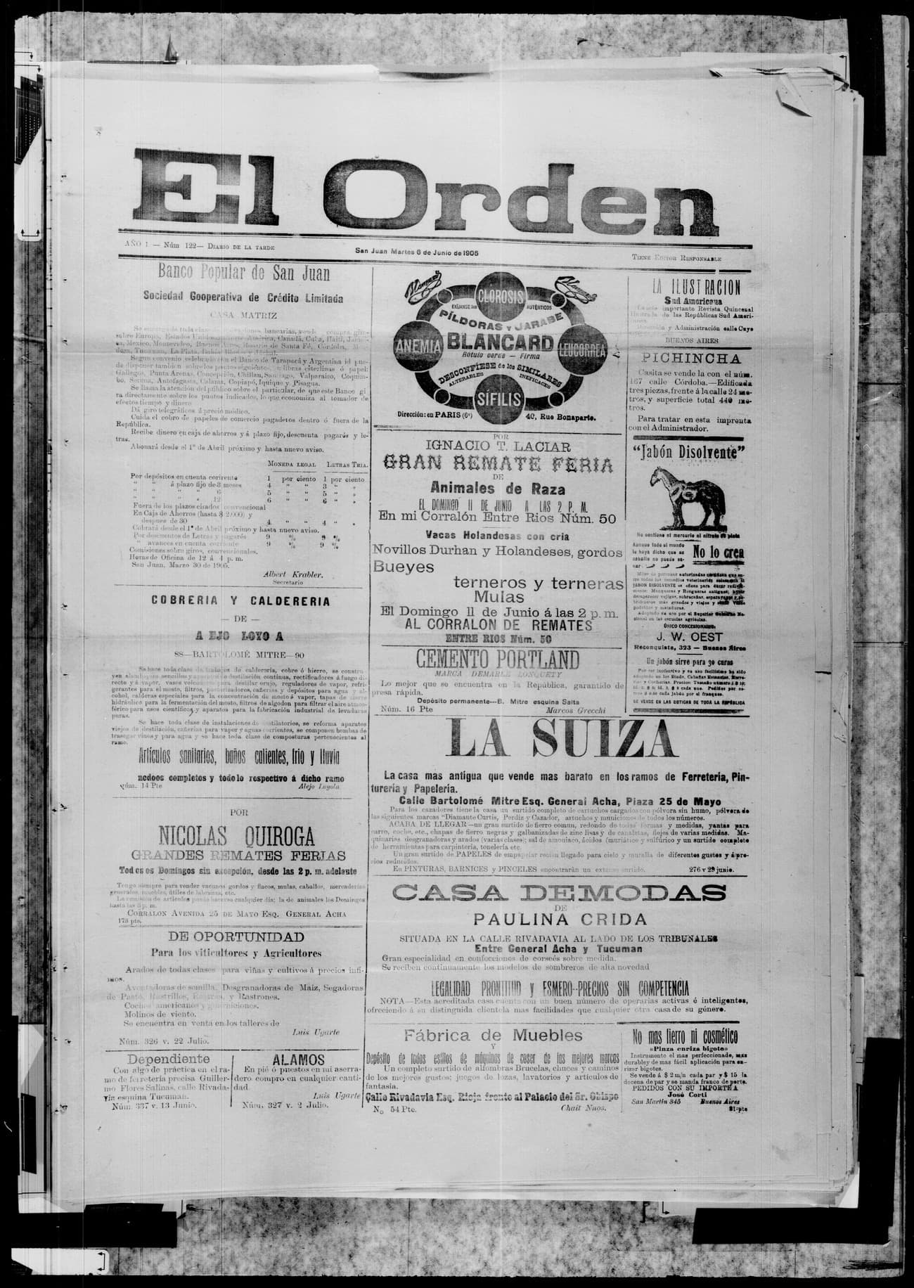 Portada · 6 de Junio de 1905