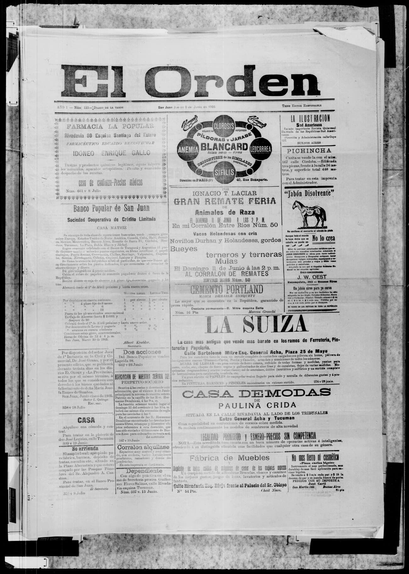 Portada · 8 de Junio de 1905