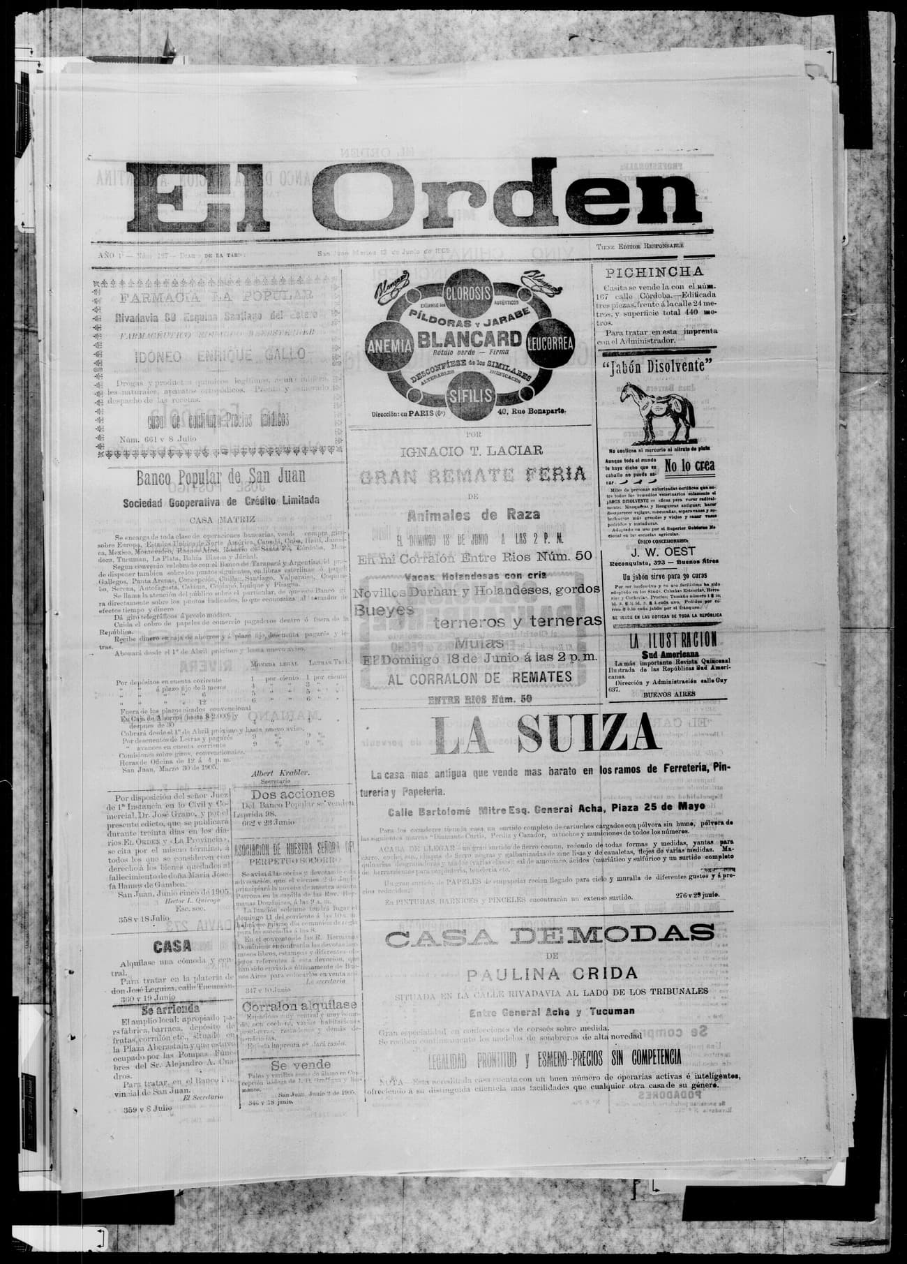 Portada · 13 de Junio de 1905