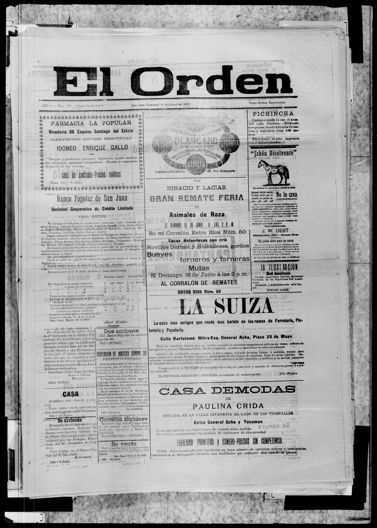 Portada · 14 de Junio de 1905