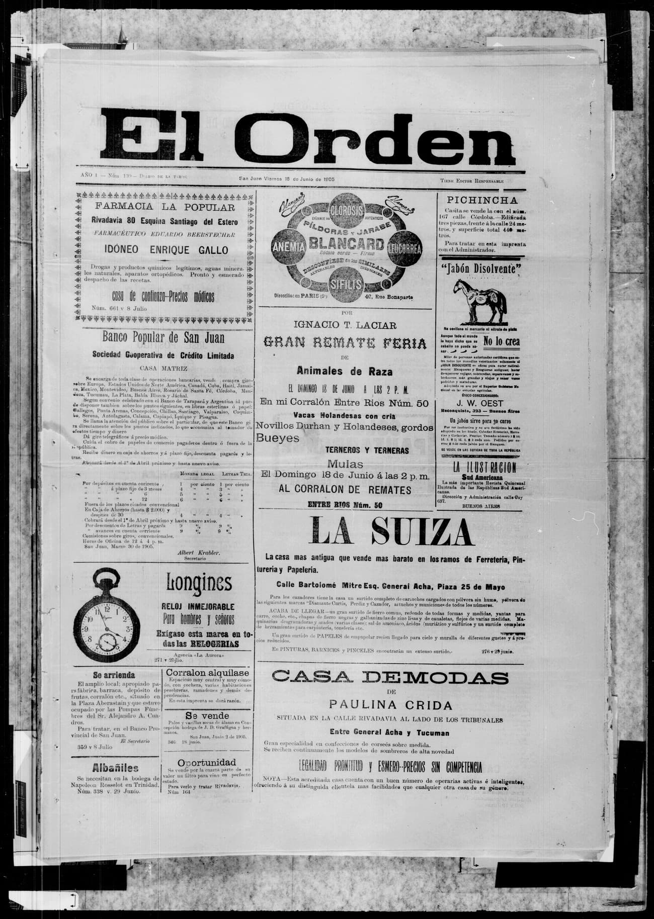 Portada · 16 de Junio de 1905
