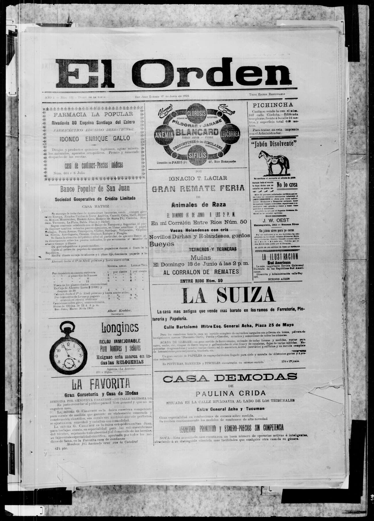 Portada · 17 de Junio de 1905