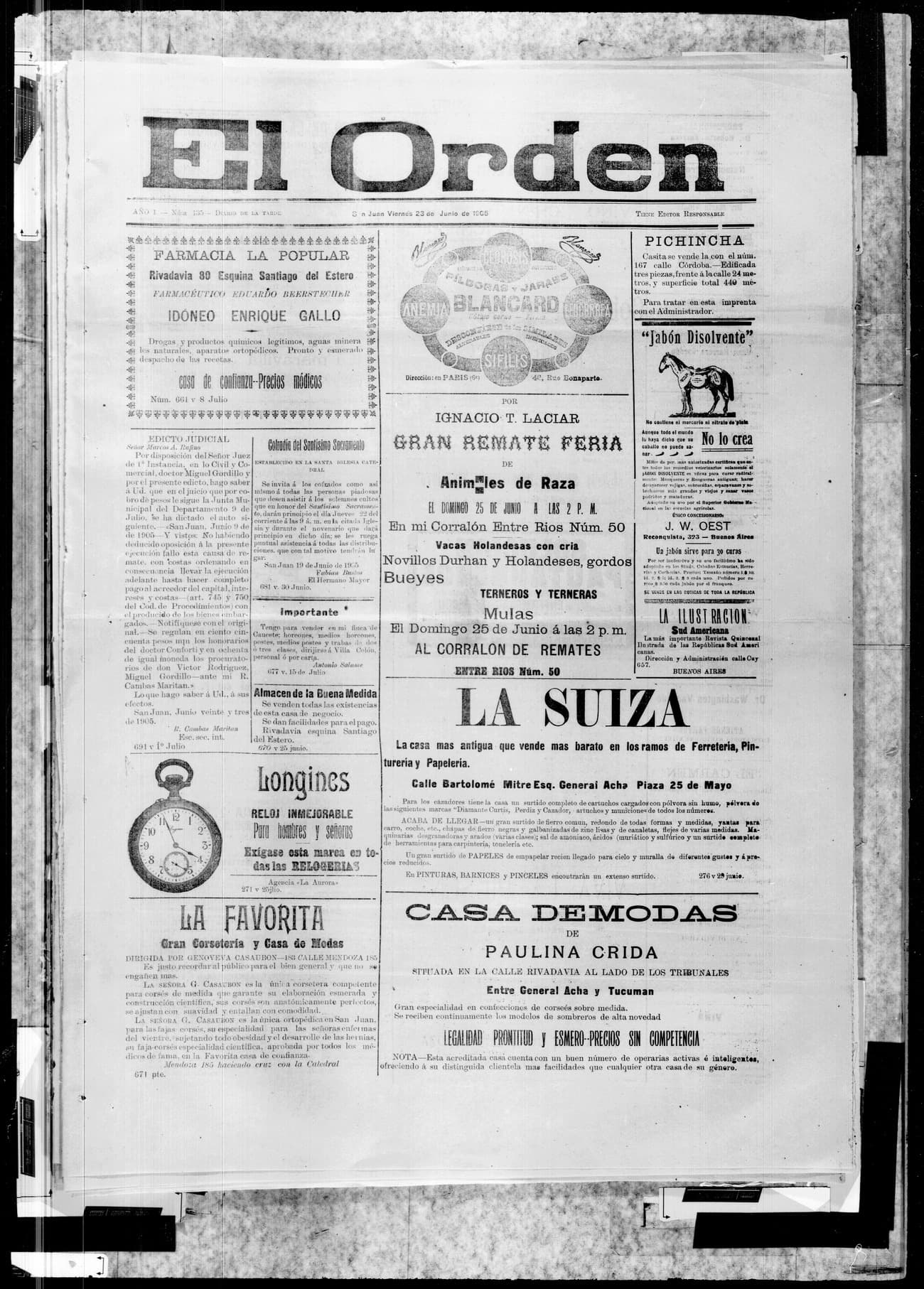 Portada · 23 de Junio de 1905