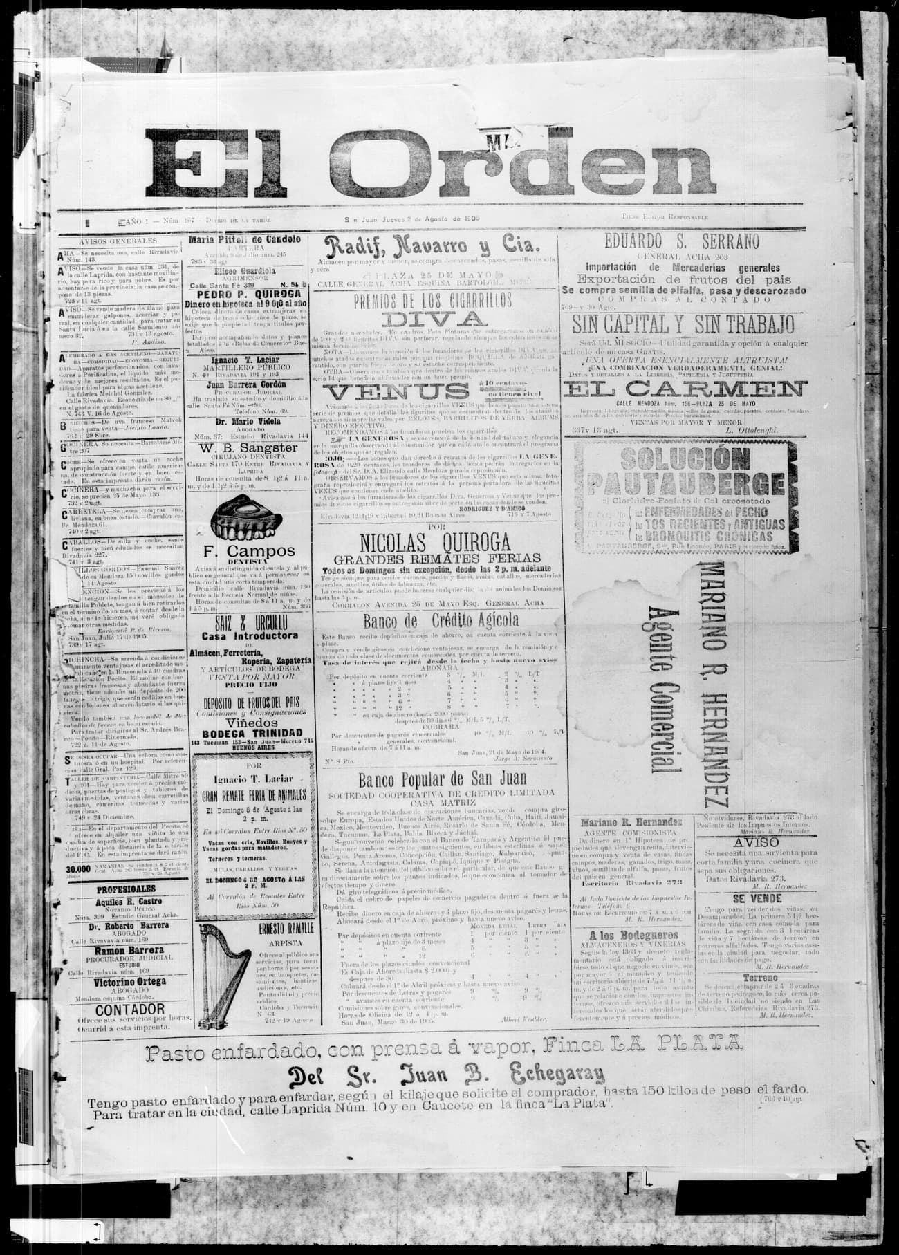 Portada · 2 de Agosto de 1905