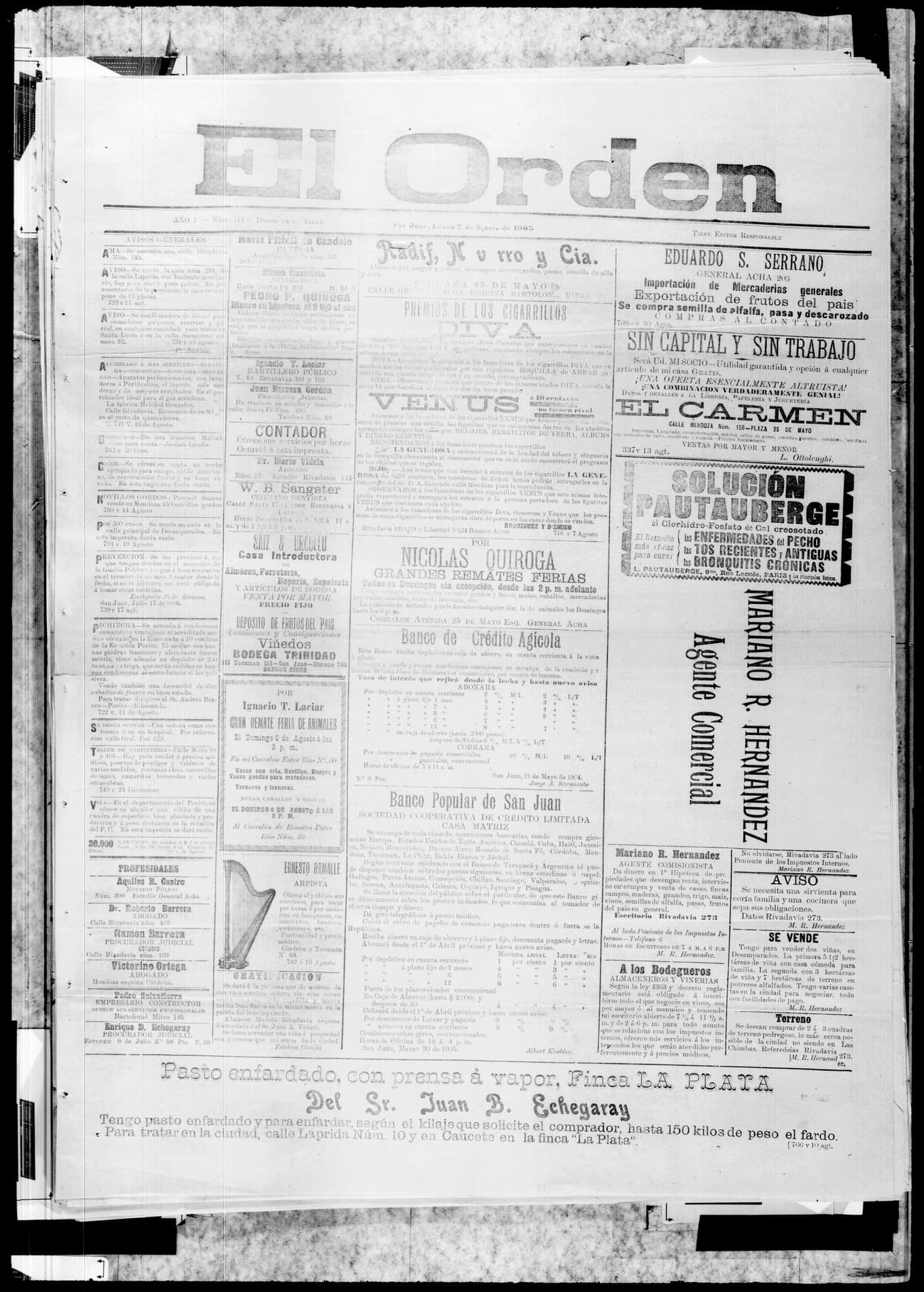 Portada · 7 de Agosto de 1905