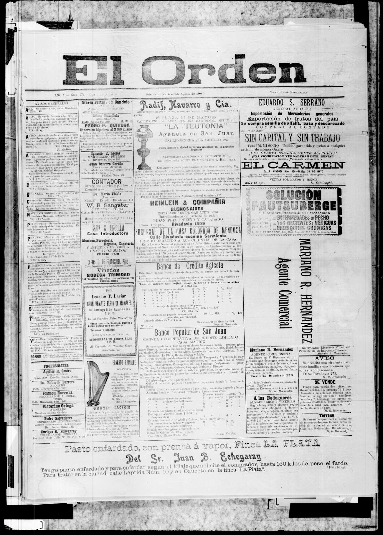 Portada · 8 de Agosto de 1905