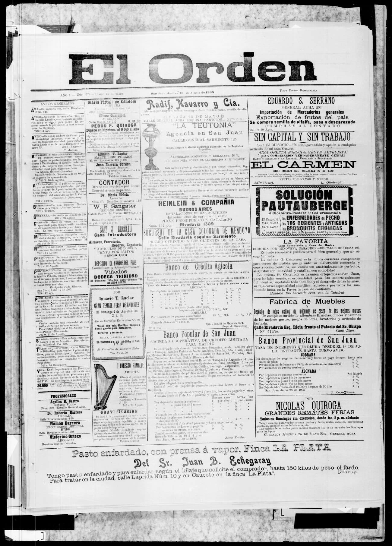 Portada · 10 de Agosto de 1905