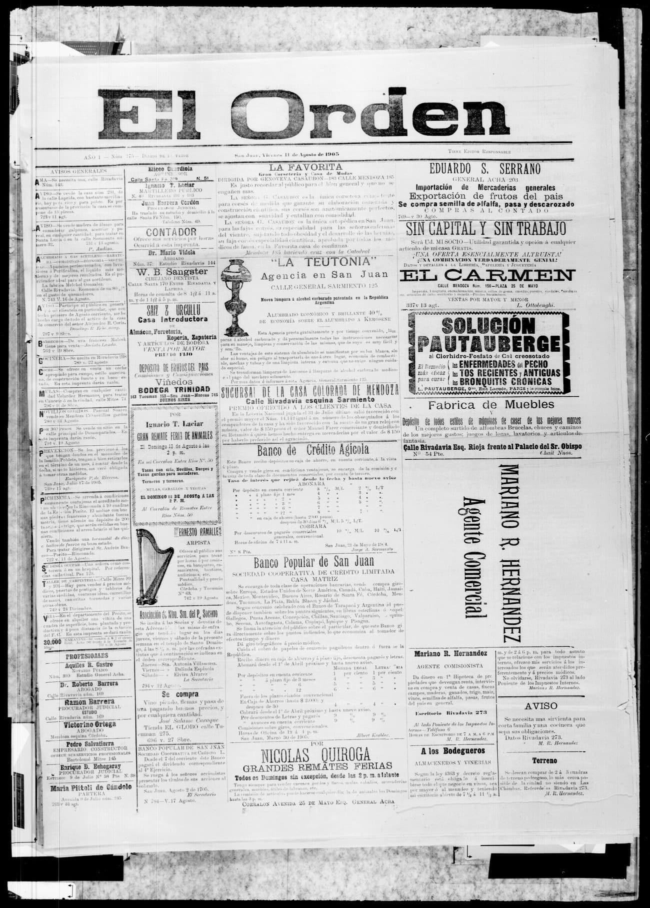 Portada · 11 de Agosto de 1905